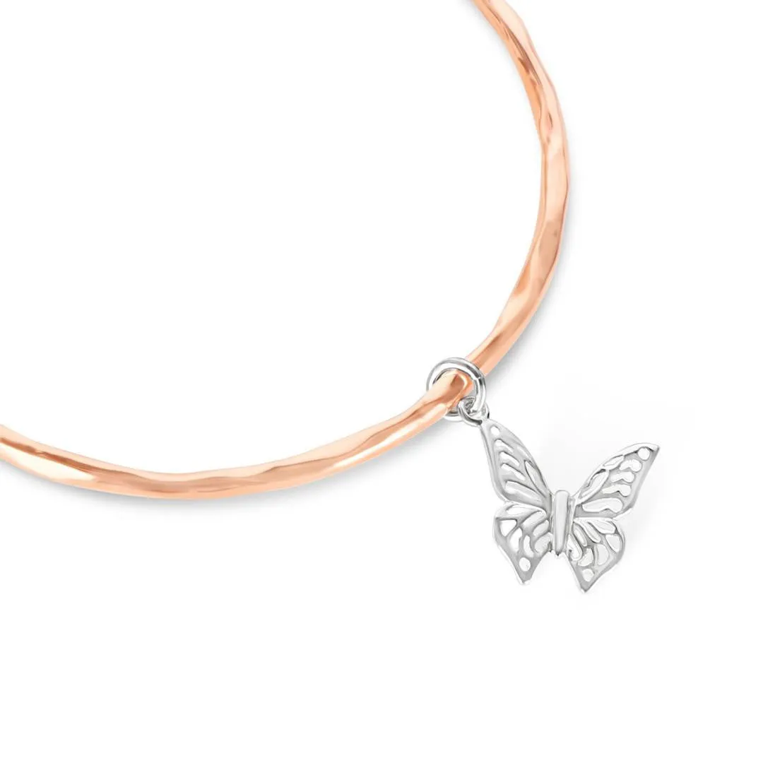 Butterfly Bangle | Rose Gold - Silver