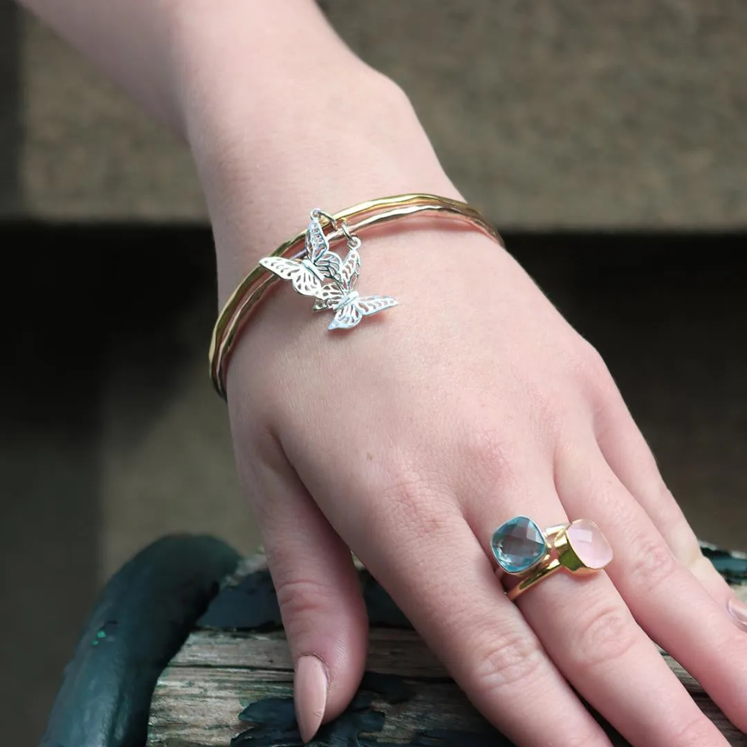 Butterfly Bangle | Rose Gold - Silver