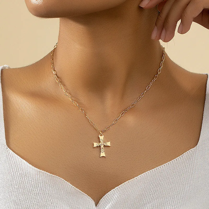 Chic Cross Pendant Necklace Set - Vienna Verve Collection