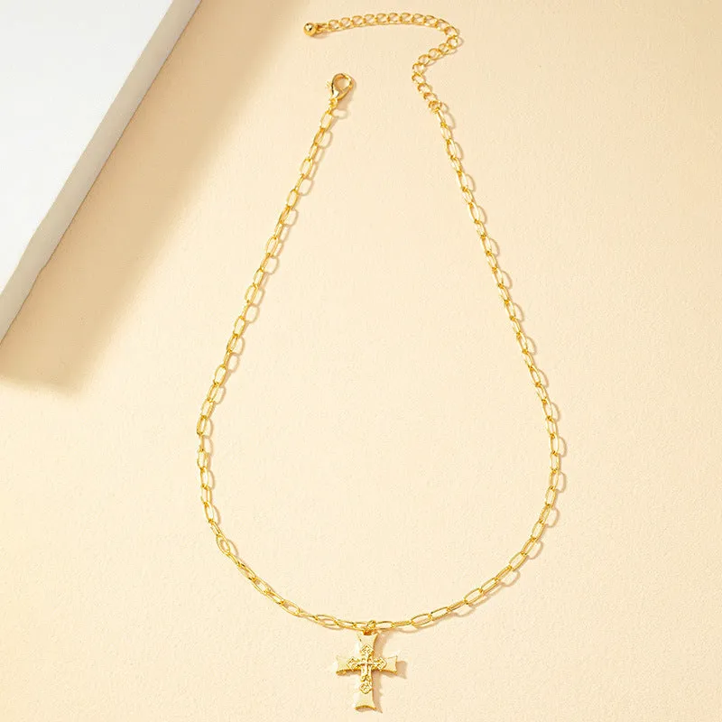 Chic Cross Pendant Necklace Set - Vienna Verve Collection