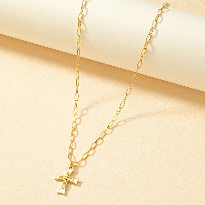 Chic Cross Pendant Necklace Set - Vienna Verve Collection