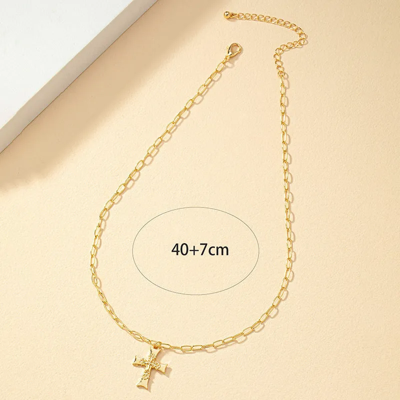 Chic Cross Pendant Necklace Set - Vienna Verve Collection