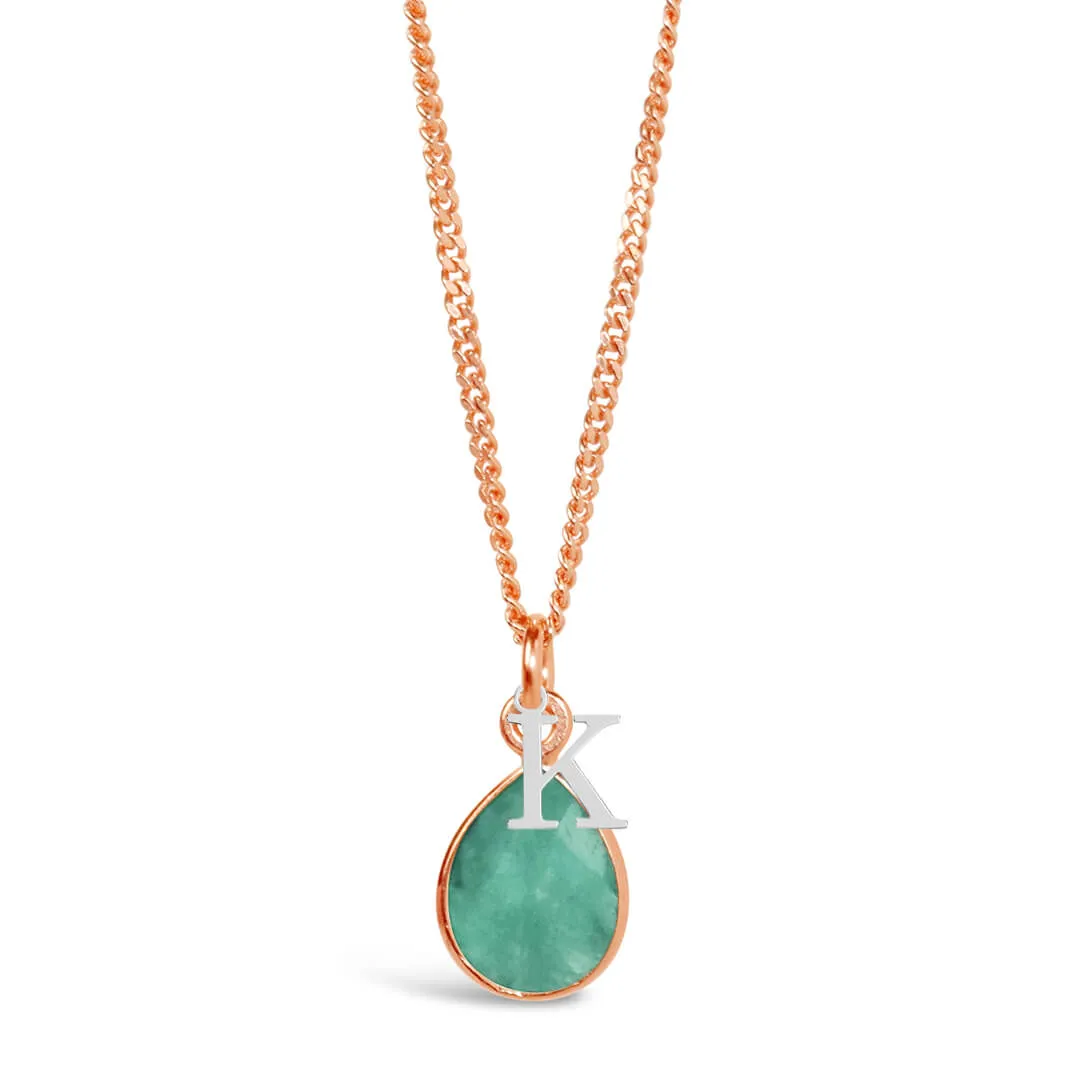 Chrysoprase Charm Necklace | Rose Gold | May