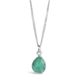 Chrysoprase Charm Necklace | Silver | May