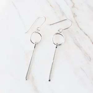 Circle with Hanging Bar Earrings