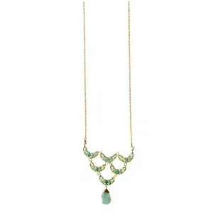 Cresent Necklace 4205 A with Grandidierite and Blue Mystic Silverite by Michelle Pressler