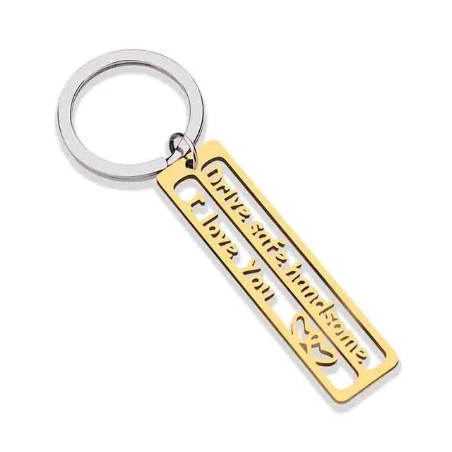 Custom Keyring  Drive Safe I Need You Here With Me Stainless Keychain