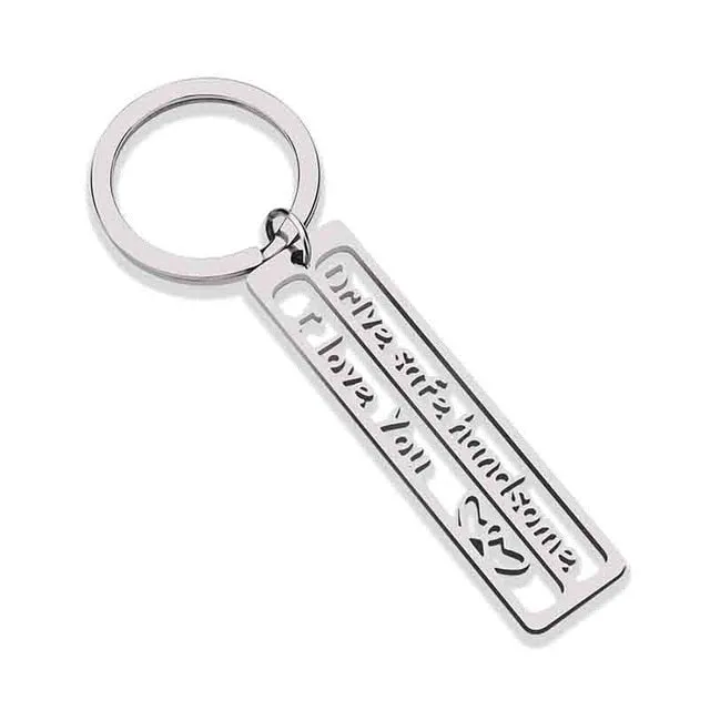 Custom Keyring  Drive Safe I Need You Here With Me Stainless Keychain