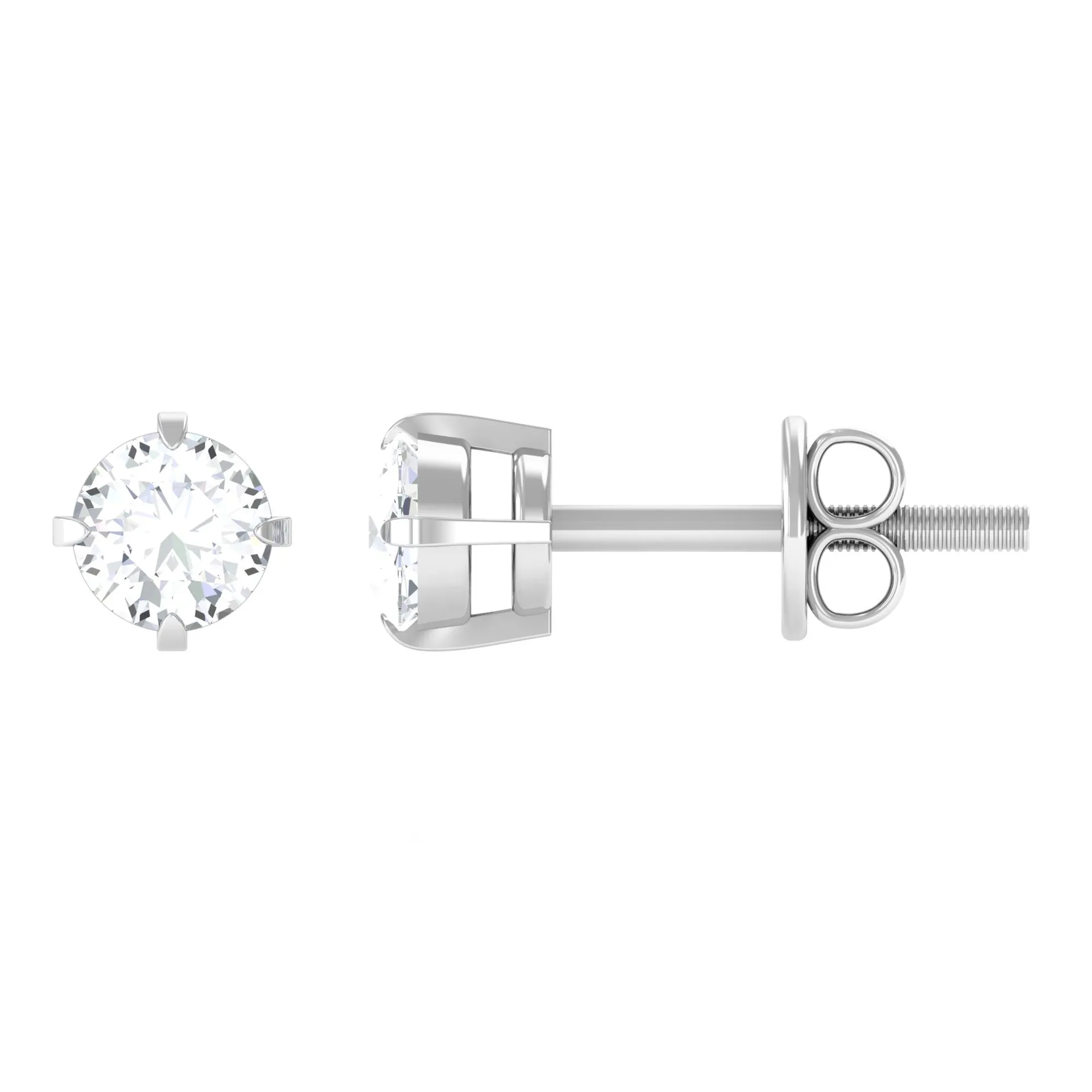 Dainty Diamond Solitaire Stud Earrings