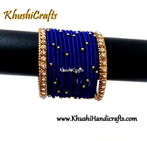 Dark Blue Silk Bangles