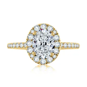 Diamond Halo Semi Mount Ring | 14k Yellow (1.50ct Head)