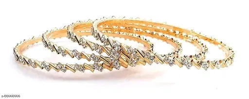 Diva Glittering Bracelet &amp; Bangles – Elegant Gold Plated Designer Jewellery for Women &amp; Girls