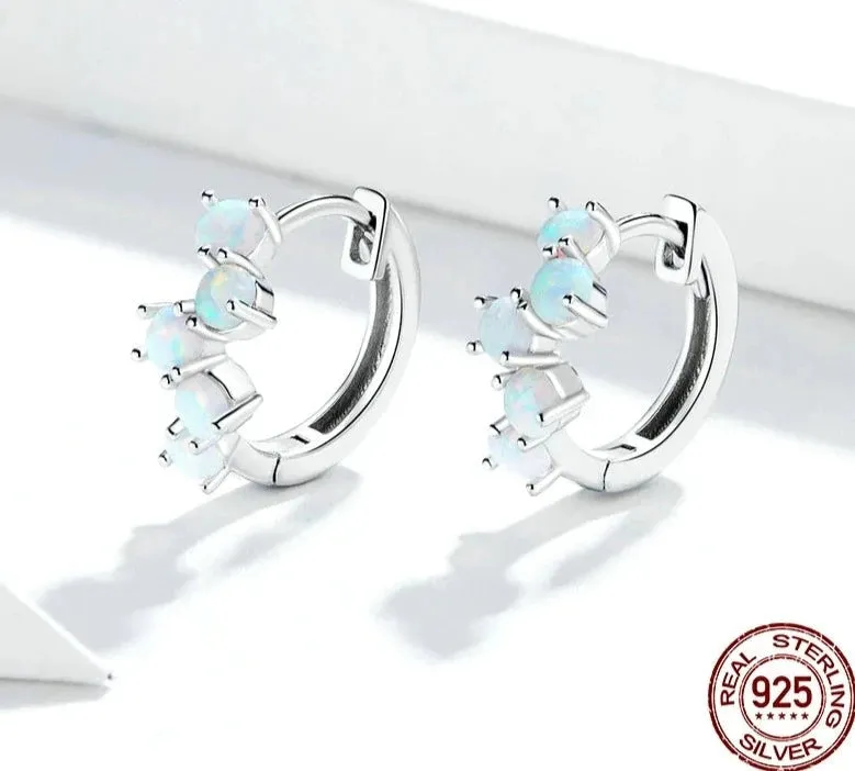 Dreamy Bubbles Plated Platinum Hoop Earrings - 925 Sterling Silver