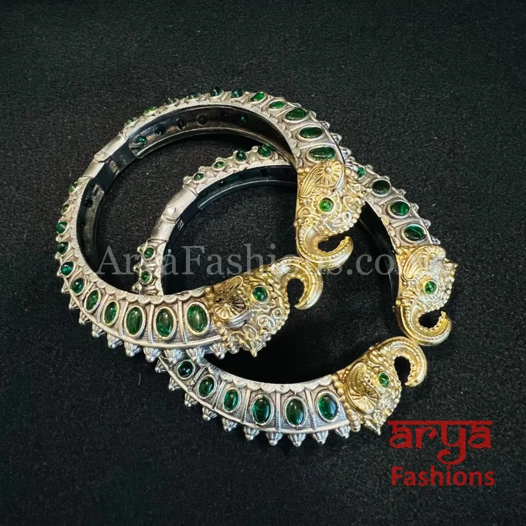 Dual Tone Elephant Theme Tribal Kada Bangles