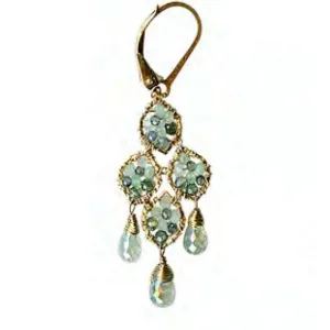 Earrings 5111D with Sapphire Opal Aquamarine by Michelle Pressler Jewelry