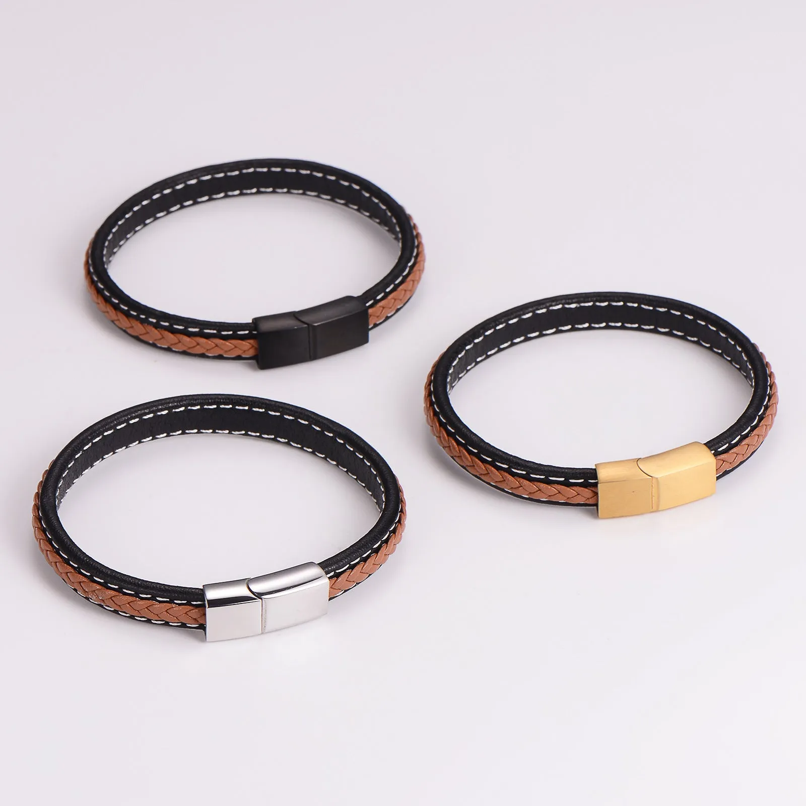 Elegant Round Stainless Steel Knitting Bangles