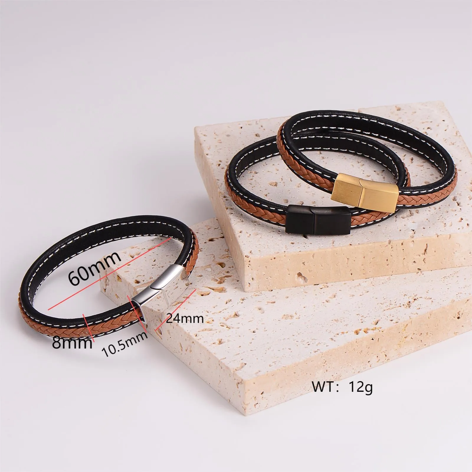 Elegant Round Stainless Steel Knitting Bangles