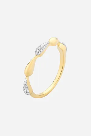 Ella Stein Raindrops Falling Stackable Ring in Gold - Size 6