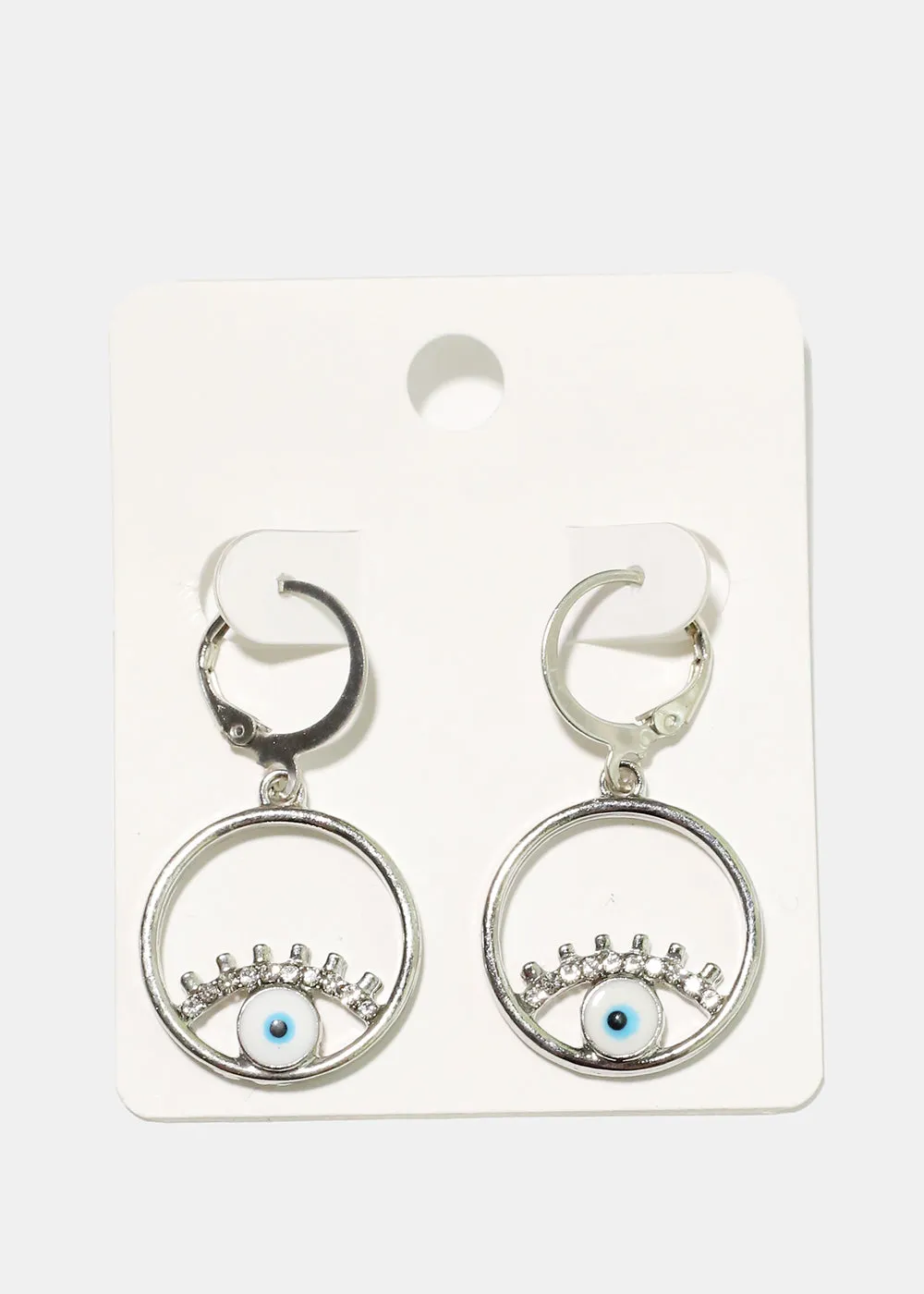 Evil Eye Circle Earrings