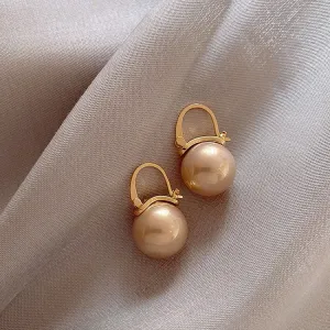 Fashion Simple Big Pearl Ball Earrings Charm Jewelry XYS0318