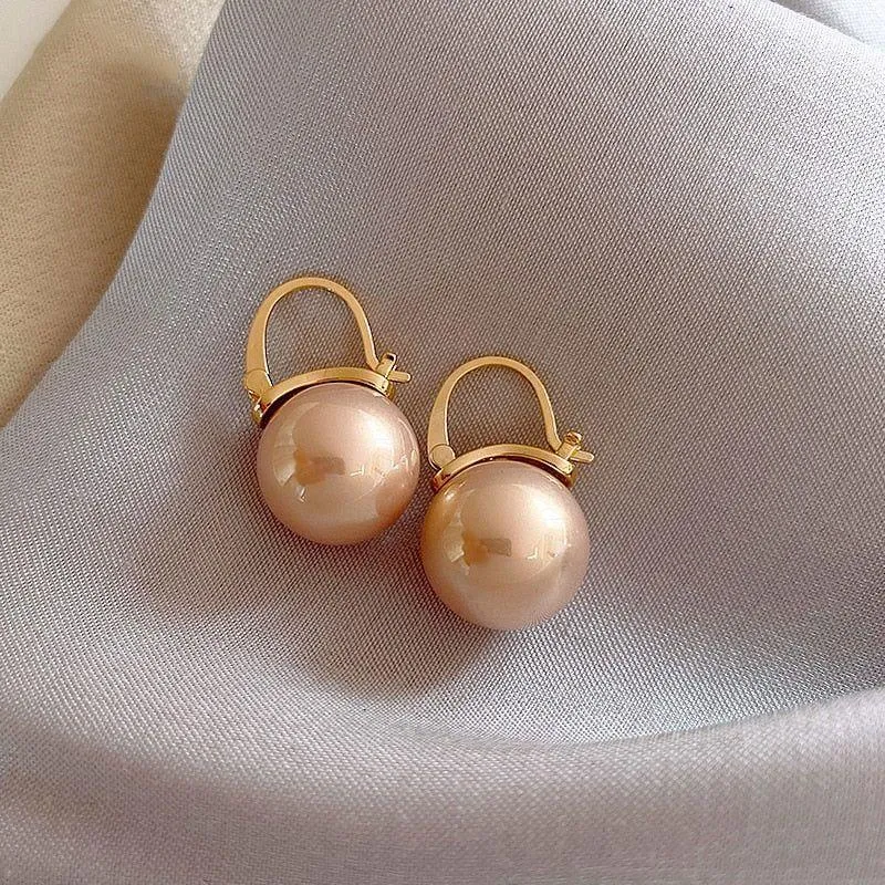 Fashion Simple Big Pearl Ball Earrings Charm Jewelry XYS0318