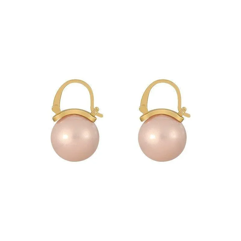 Fashion Simple Big Pearl Ball Earrings Charm Jewelry XYS0318