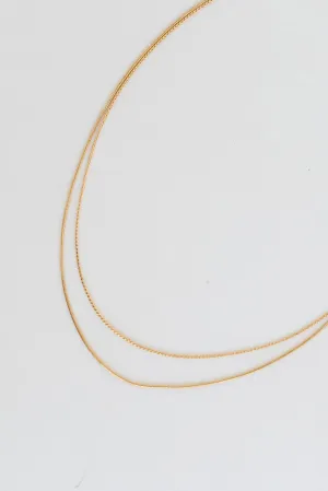 FINAL SALE - Brianna Gold Layered Chain Necklace