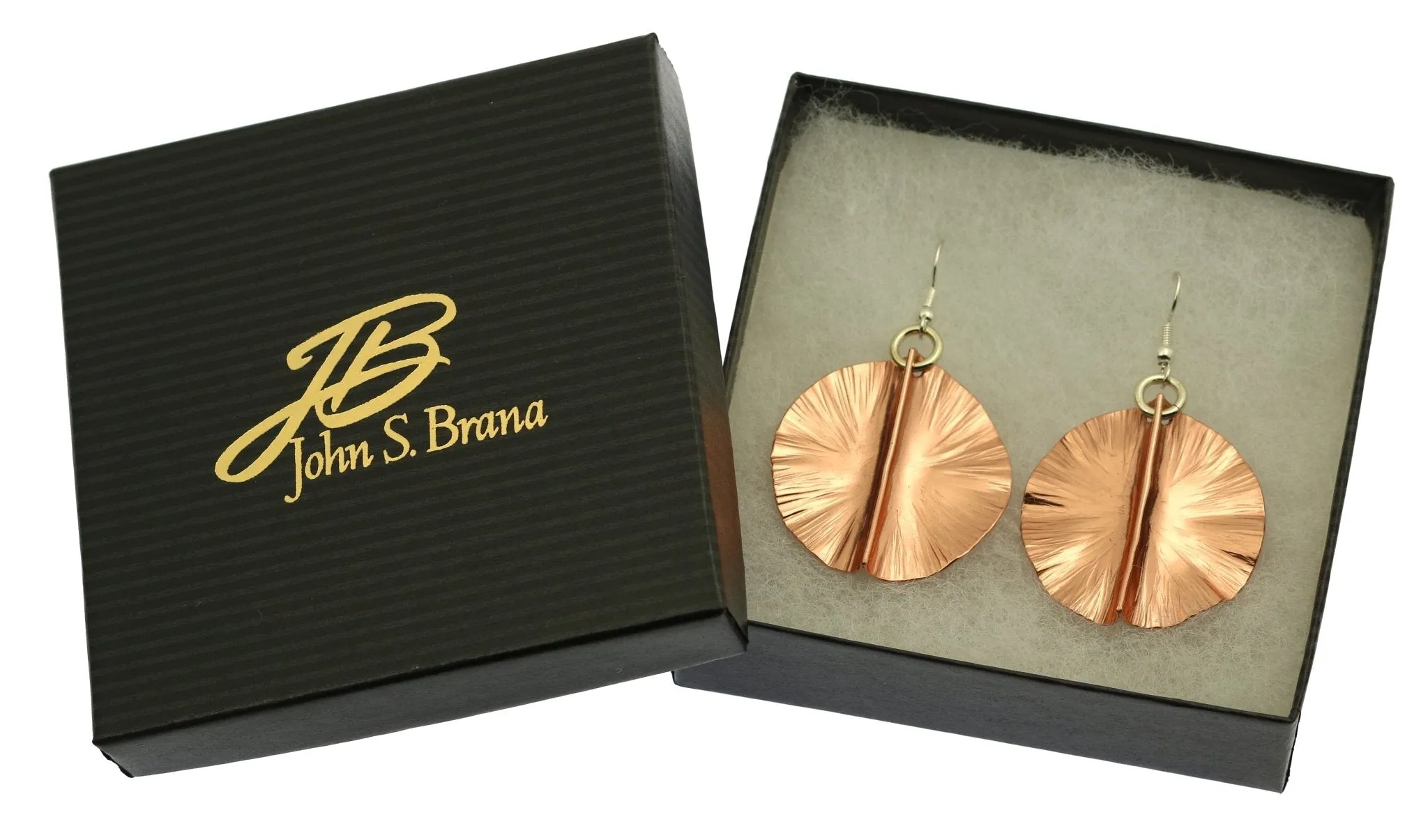 Fold Formed Copper Lily Pad Earrings