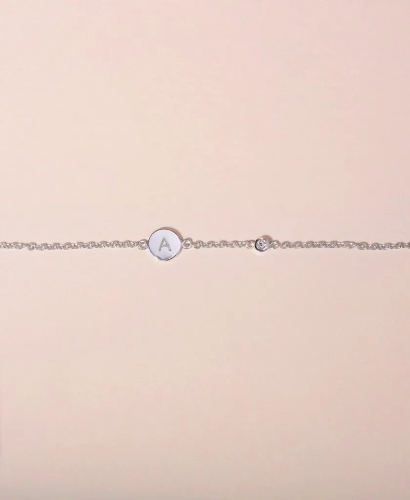 Galore Gepersonaliseerde Armband Circle & Diamond | Zilver Women