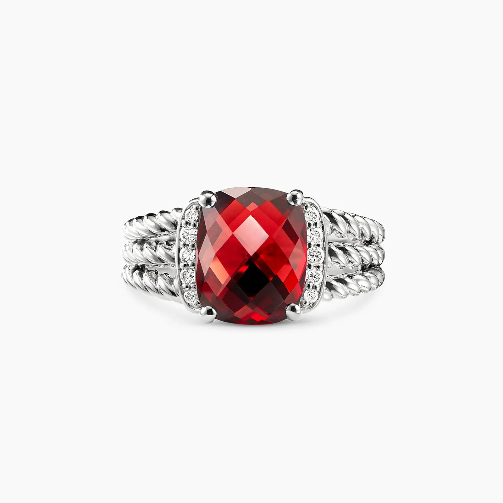 Garnet and Diamond Wheaton Ring