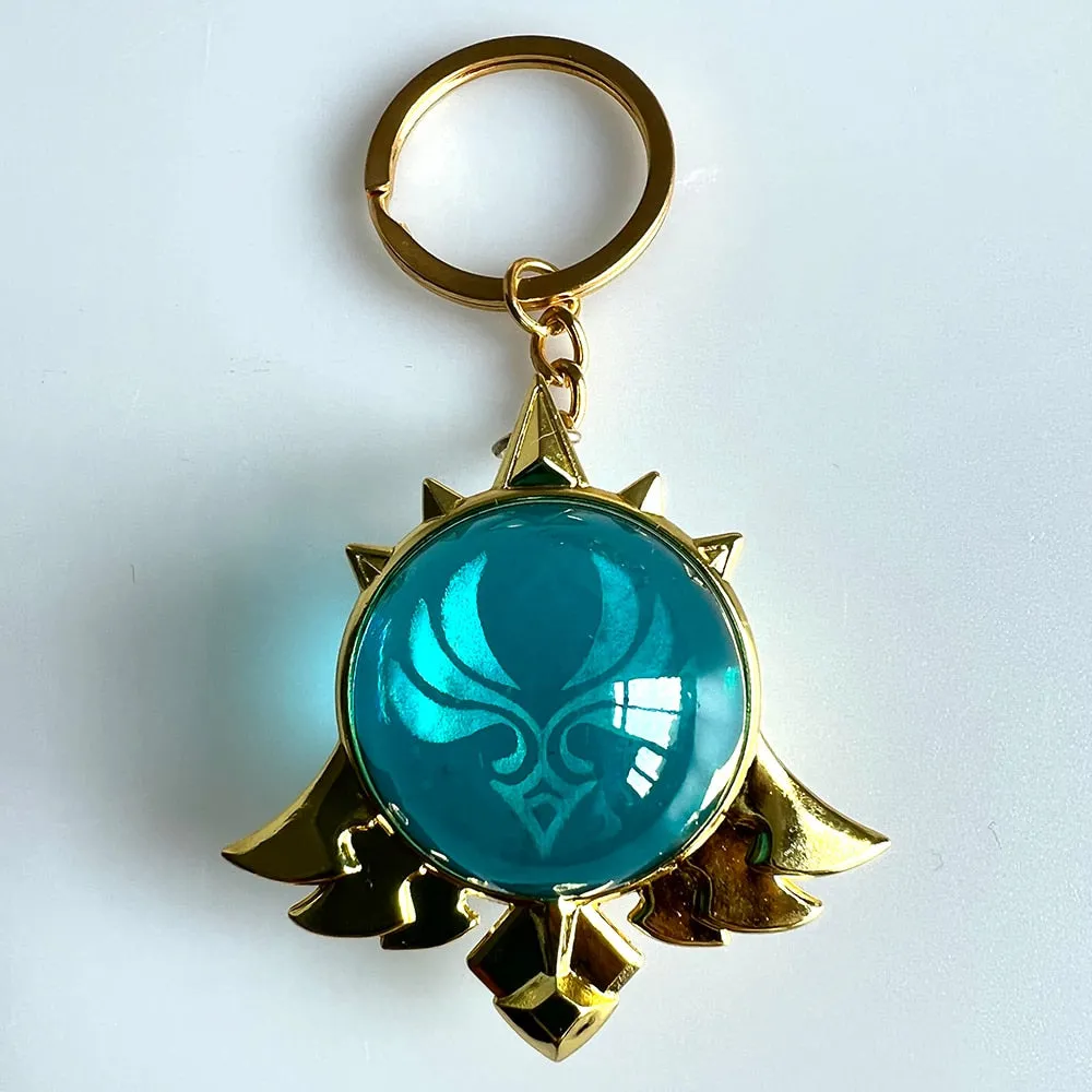 Genshin Impact Trinket Mondstadt Liyue Sumeru Fatui Vision Of God Keychains Anime Accessories Bag Pendant Key Rings High Quality