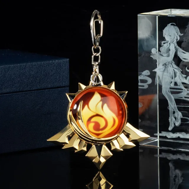 Genshin Impact Trinket Mondstadt Liyue Sumeru Fatui Vision Of God Keychains Anime Accessories Bag Pendant Key Rings High Quality