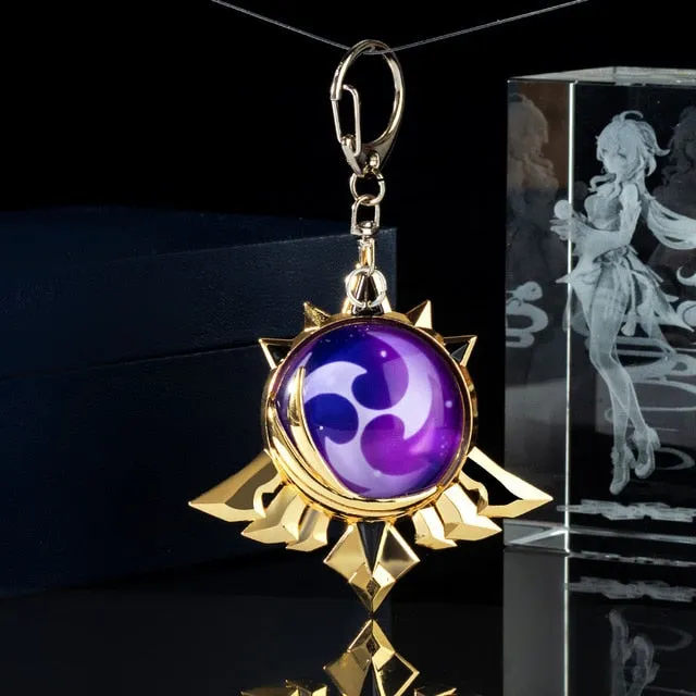 Genshin Impact Trinket Mondstadt Liyue Sumeru Fatui Vision Of God Keychains Anime Accessories Bag Pendant Key Rings High Quality