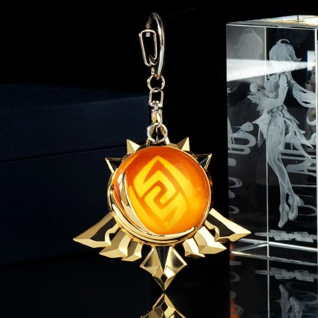 Genshin Impact Trinket Mondstadt Liyue Sumeru Fatui Vision Of God Keychains Anime Accessories Bag Pendant Key Rings High Quality