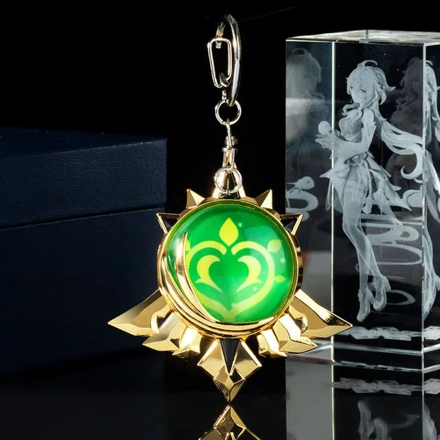 Genshin Impact Trinket Mondstadt Liyue Sumeru Fatui Vision Of God Keychains Anime Accessories Bag Pendant Key Rings High Quality