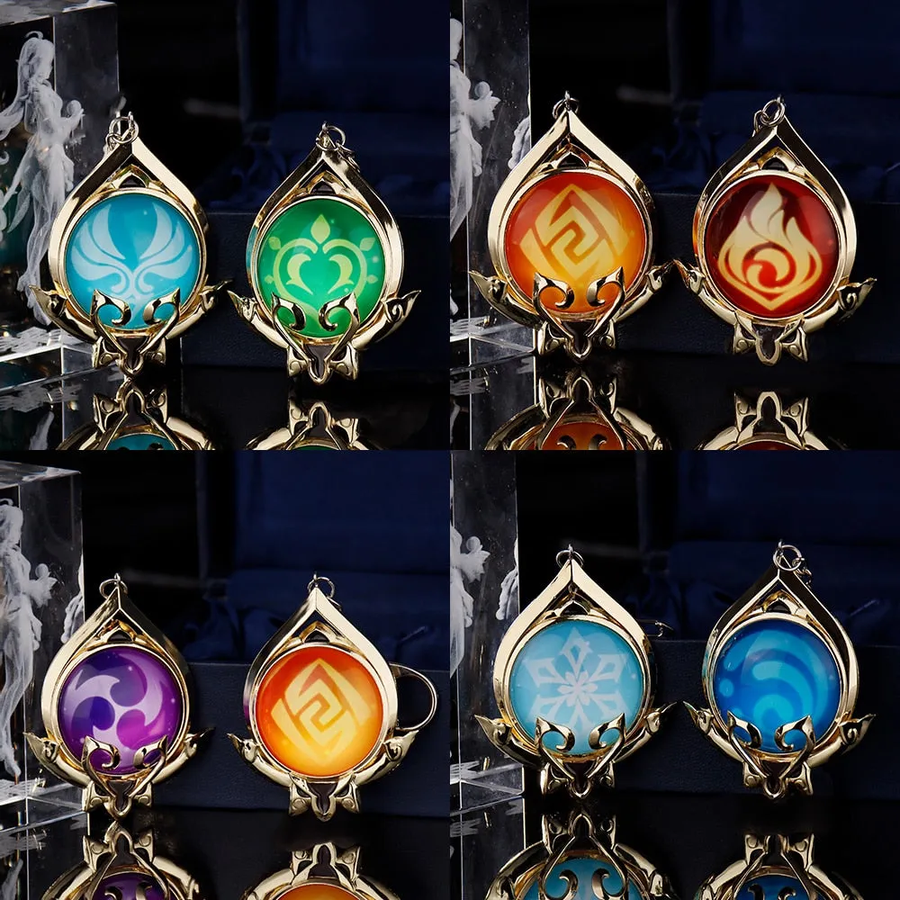 Genshin Impact Trinket Mondstadt Liyue Sumeru Fatui Vision Of God Keychains Anime Accessories Bag Pendant Key Rings High Quality