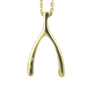 Gold-Dipped Wishbone Necklace