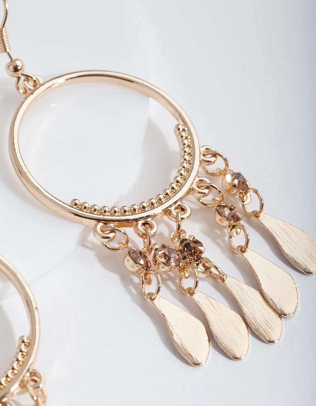 Gold Dreamcatcher Drop Earrings