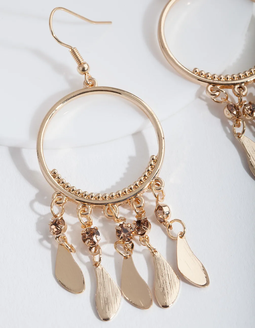 Gold Dreamcatcher Drop Earrings