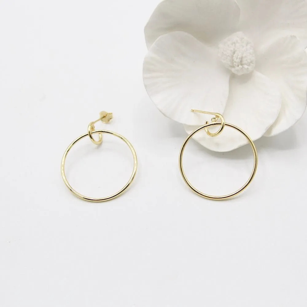 Gold Front Hoop Earrings