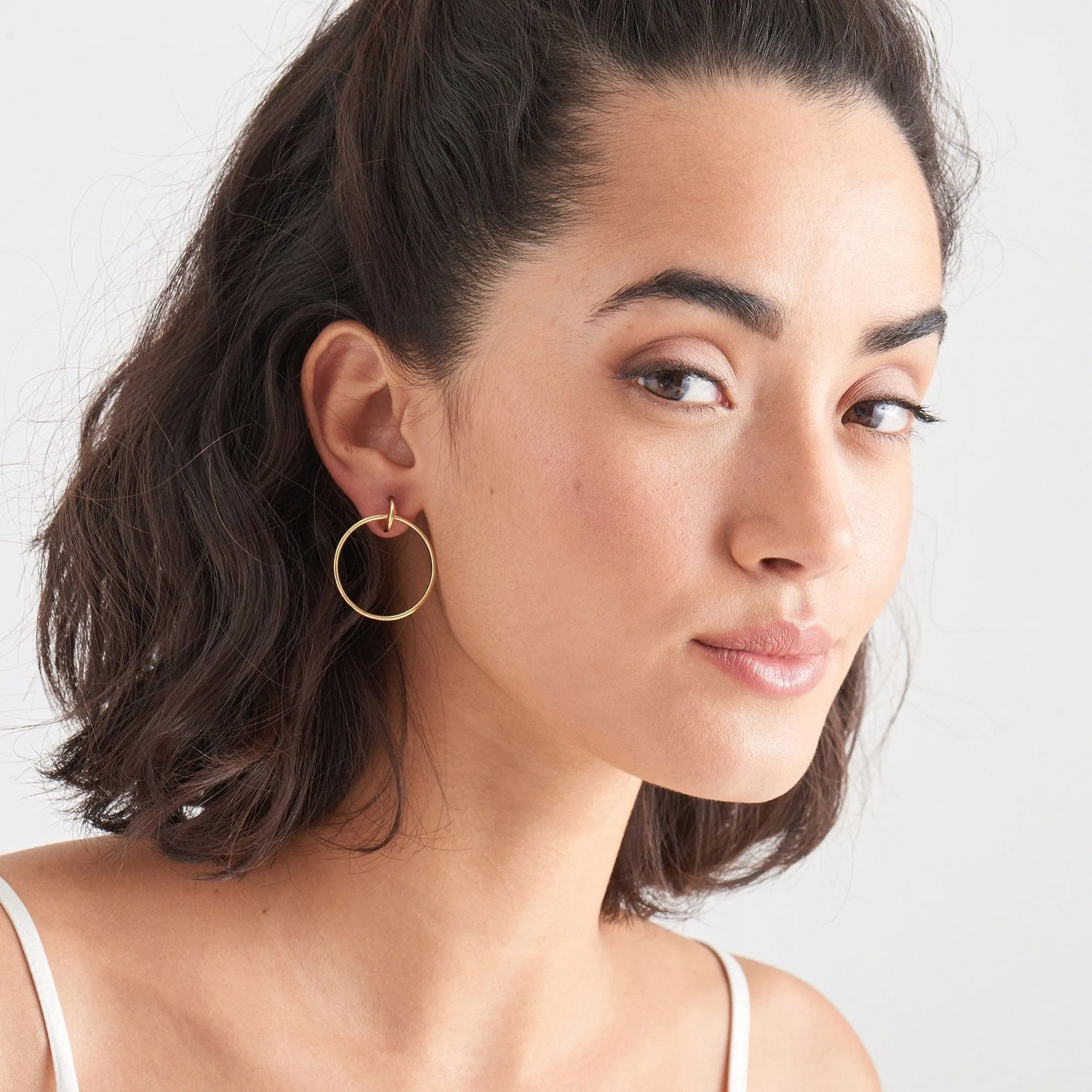 Gold Front Hoop Earrings