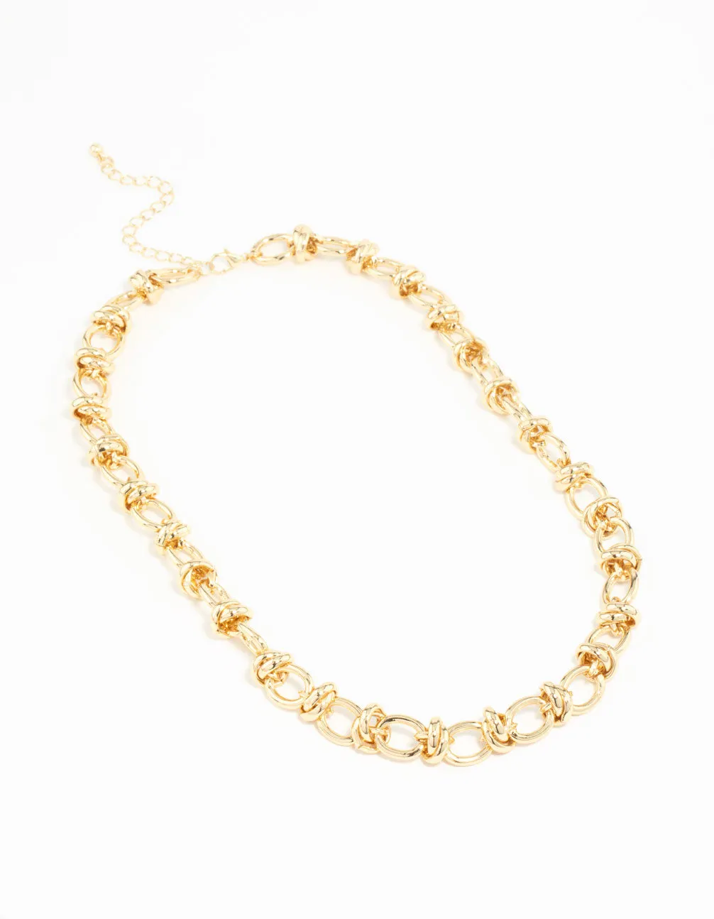 Gold Plated Knotted Chain Necklace