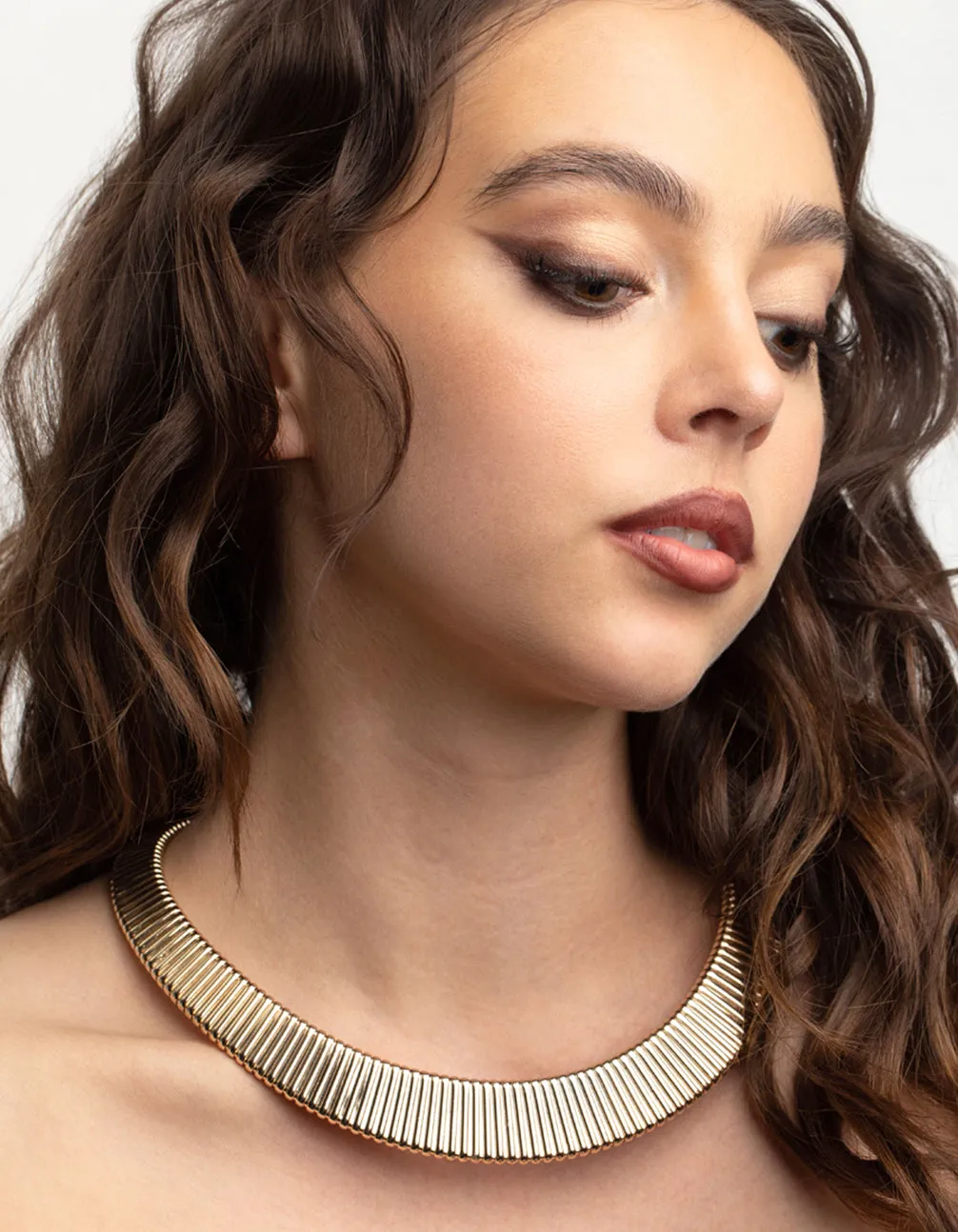 Gold Snake Chain Statement Necklace