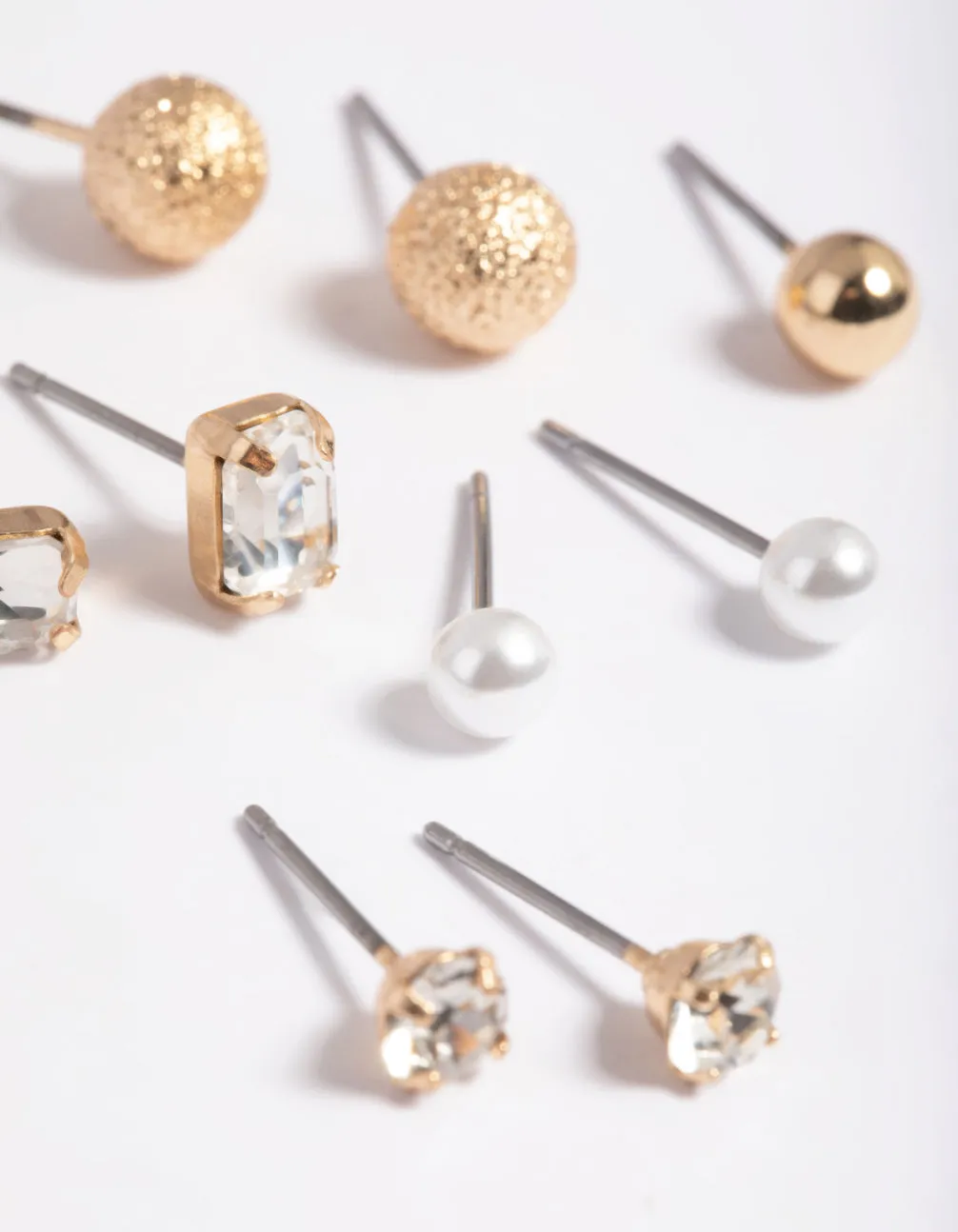 Gold Sphere Stud Earring Pack