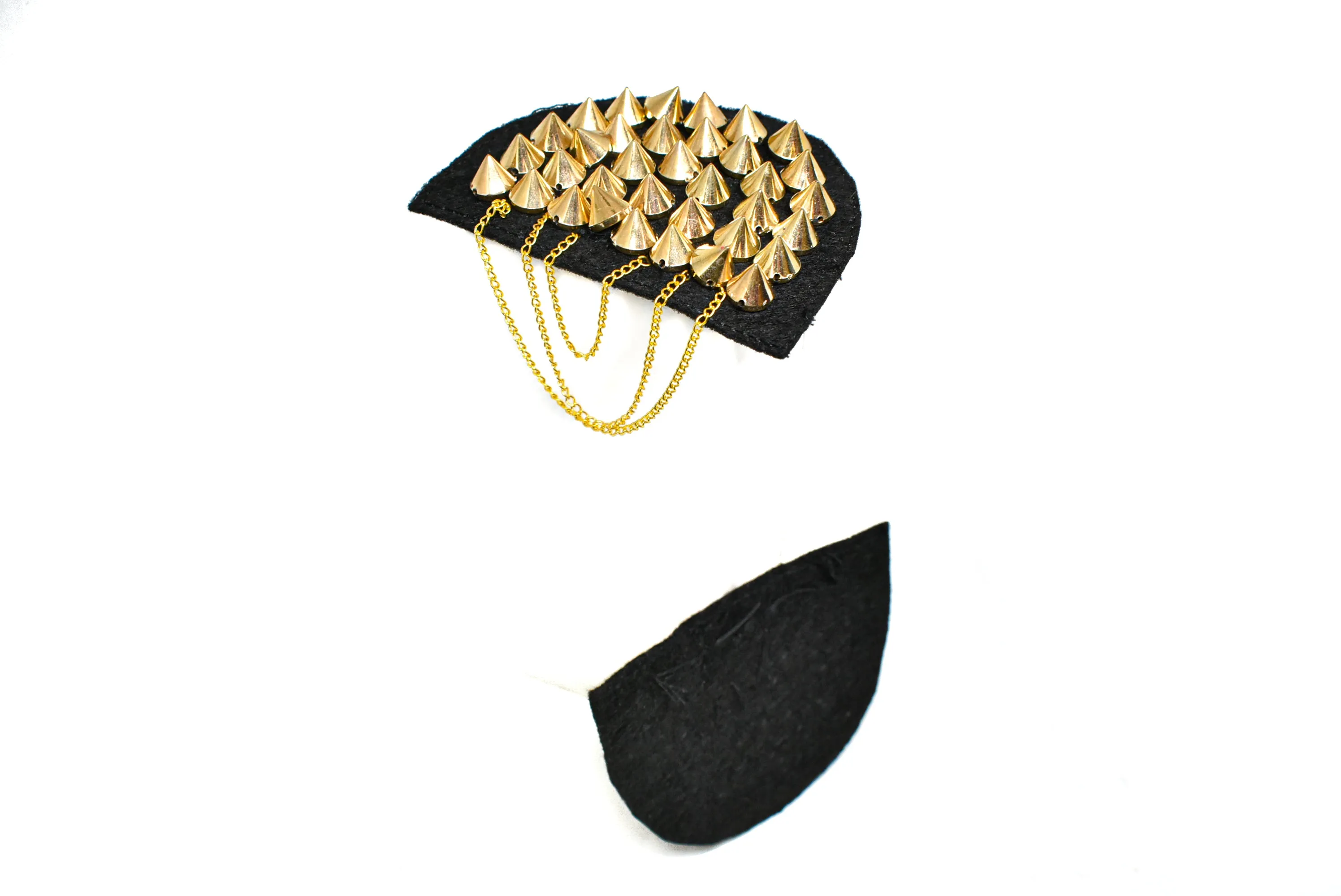 Gold Studded Shoulder Epaulet with Dangling Chains