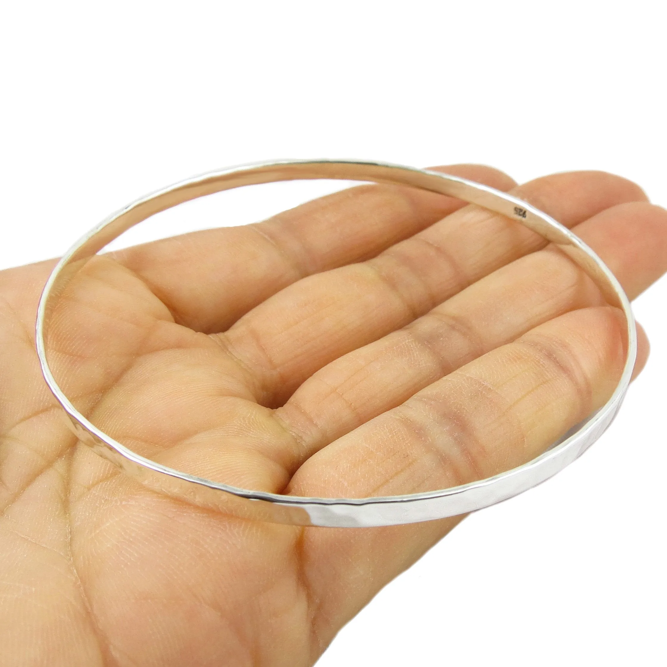 Handmade 925 Sterling Silver Women's Circle Bangle