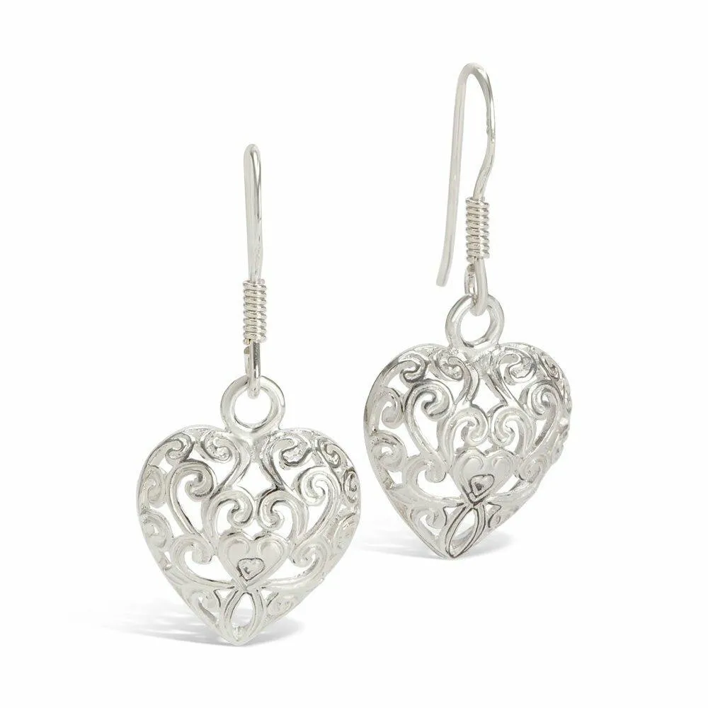 Heart Earrings | Silver