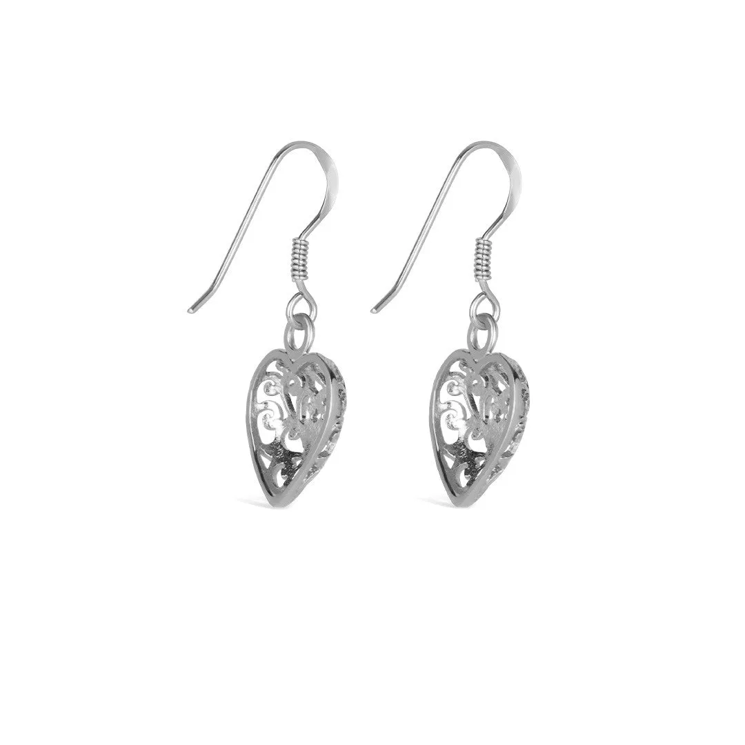 Heart Earrings | Silver