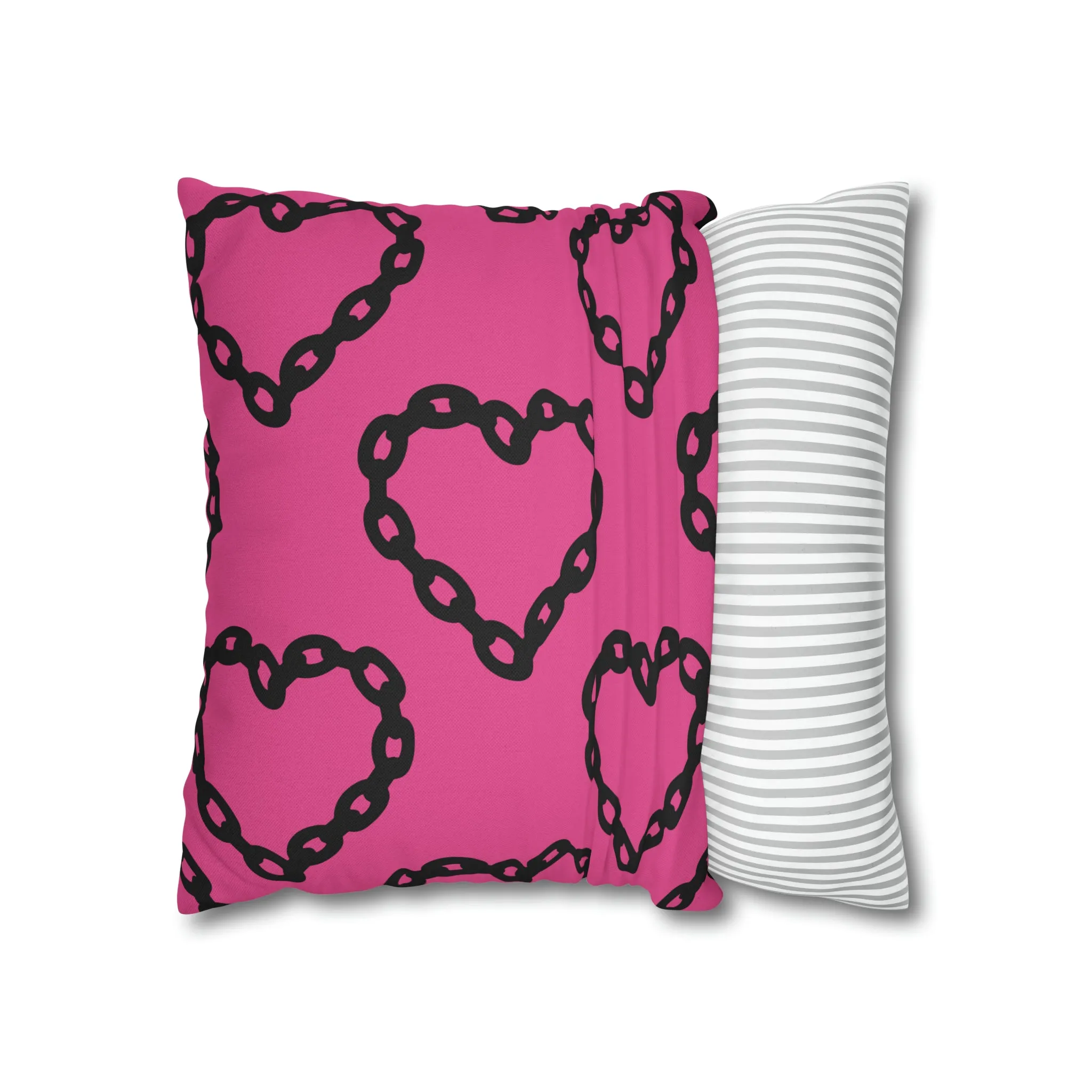 Heart with Chains Pillow Cover, Trendy Pillow Cover, College Pillow Cover