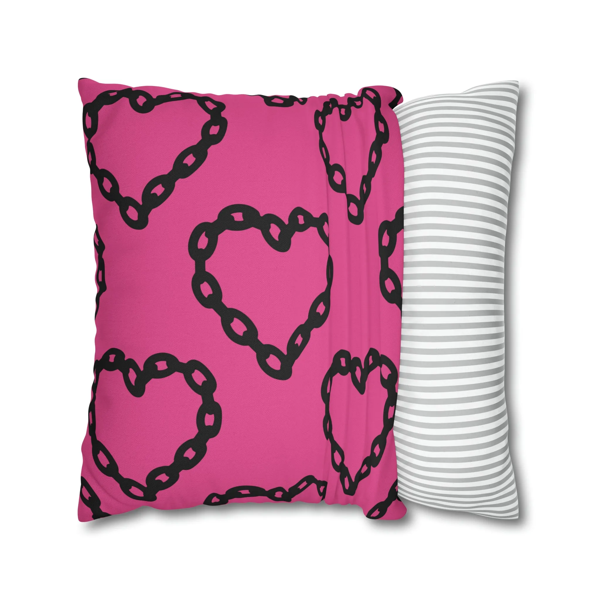 Heart with Chains Pillow Cover, Trendy Pillow Cover, College Pillow Cover